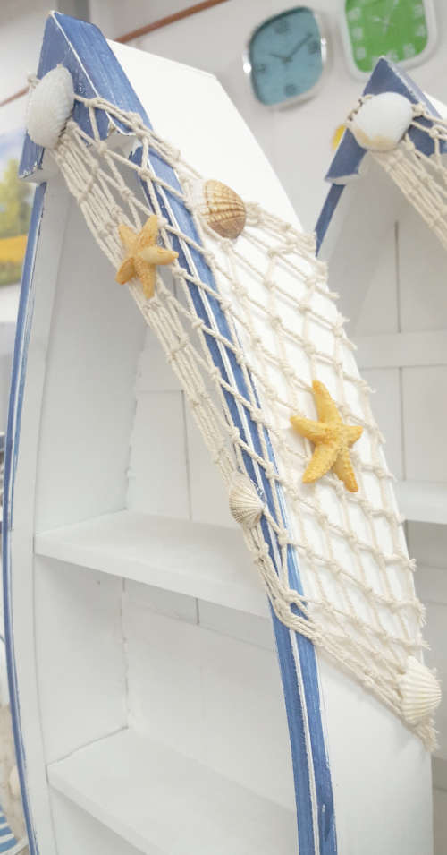 One of a kind Home decor boat shaped shelve 47x20x8cm! Please read listing.