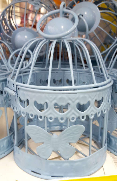 blue/white bird cage decor 17x12cm! Please read listing.