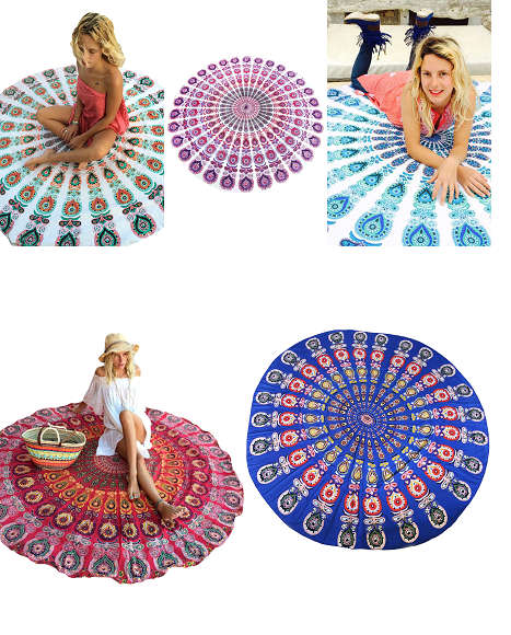 WEEKEND SPECIAL!!! Peacock Print Boho Beach Blanket!! PLEASE read listing!