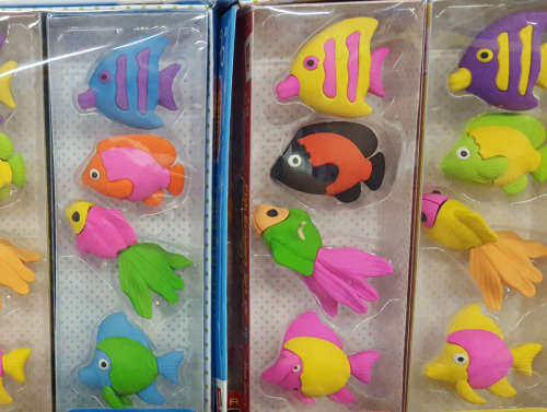 Reduced to clear!! Modern 3D fish eraser 4pc set!  2 SETS PER BID! See our other clearance auctios!