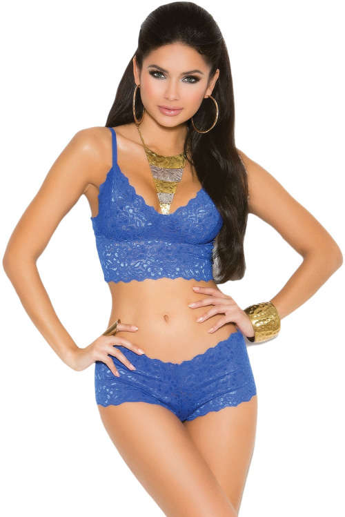 Blue lace bralette lingerie set! Size S!! View other clearance auctions!