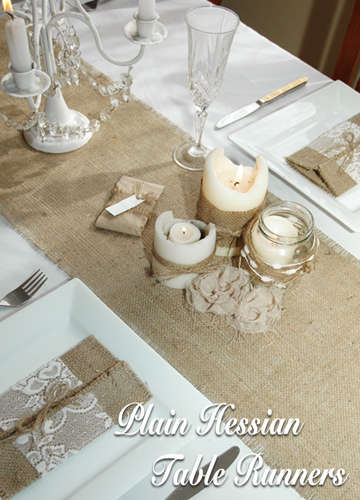 REDUCED TO CLEAR! Hessian table runner. View other clearance auctions!