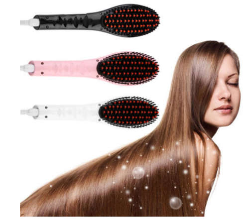 Fast Hair Straightener Electric Hair Brush straightener Brush with LCD Display.