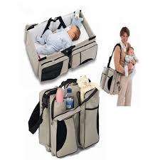 Awesome Multi-functional Mommy Bag/Portable Cot. Grey/Blue.