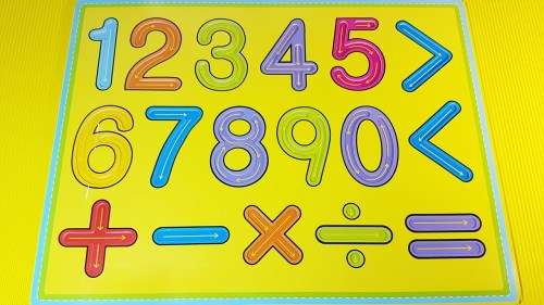 Big wooden learn to write numbers board.