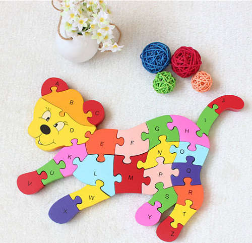 Assorted Wooden 3D Puzzle. Learn Alphabet & Numbers. WHOLESALE listing. (Qty 50 pcs).