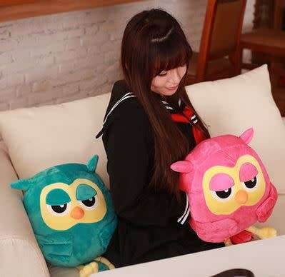 3-in-1 Owl Cushion/Backpack with Blanket | Pink or Green