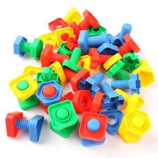 Educational Building Blocks | Pipes with wheels OR Bolts and nuts