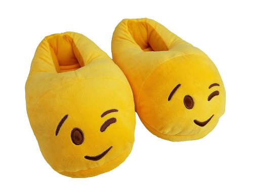 Emoji Slippers, Wink- Adult size 1-6. LOTS OF R1 AUCTIONS!!