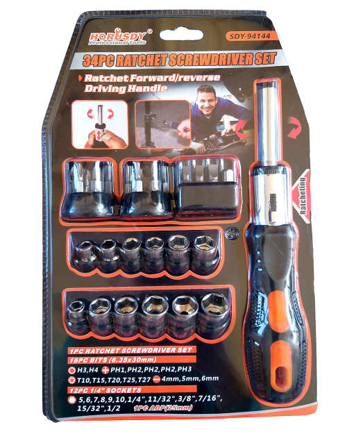 34Pc Rachet Screwdriver Set (professional tools). View our other R1 auctions!