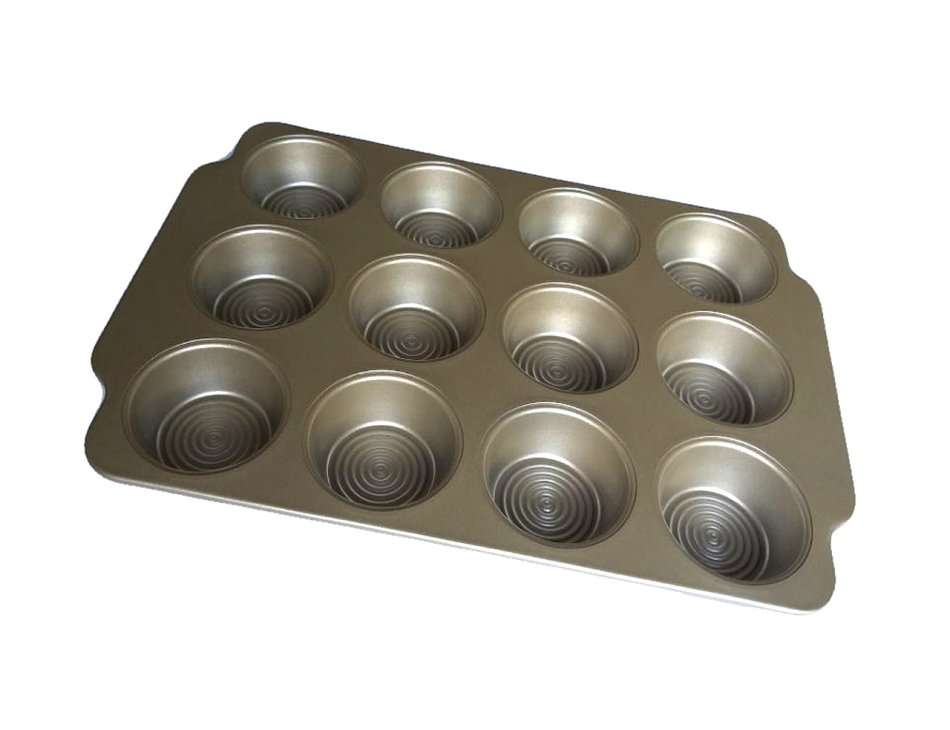BIG HEAVY Gorgeous Golden color 12 cavity baking pan (37x26x3cm). Excellent quality.