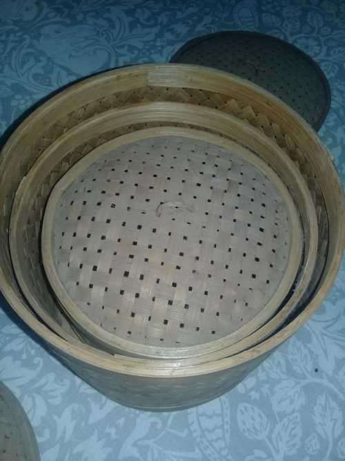 SET OF THREE BAMBOO BASKETS