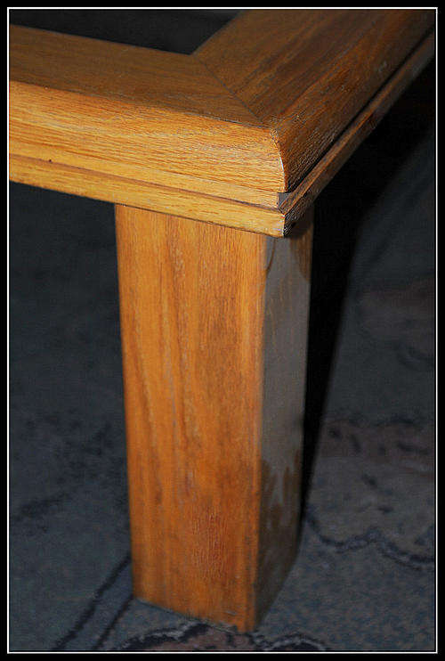 Large Rectangle Solid Oak Coffee Table - Glass insert Top