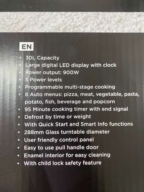 *BARGAIN BUY*DEMO AS NEW RUSSEL HOBS 30lt MICROWAVE- IN BOX -WORTH R2k-GRAB IT 4RM JUST R999!