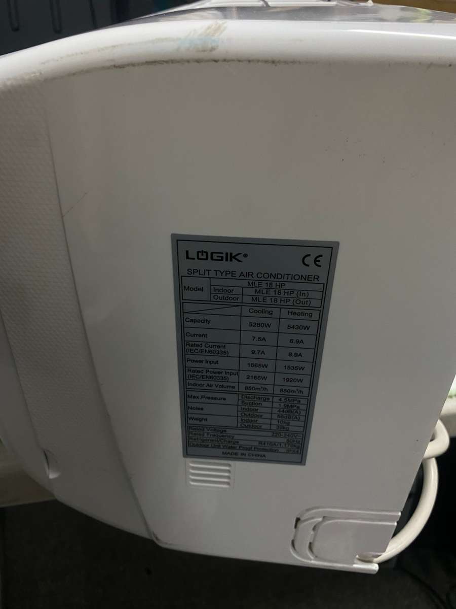 LOGIK SPLIT TYPE AIR CONDITIONER MLE18HP