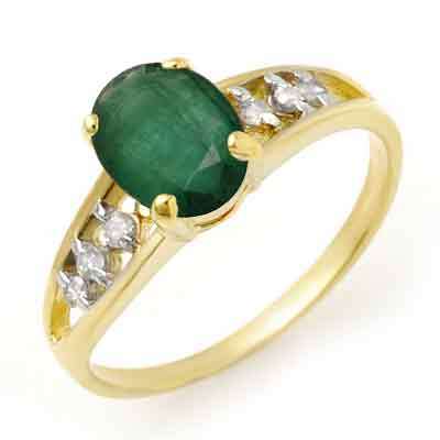 Certified 1.50ctw Emerald & Diamond Ring Yellow Gold