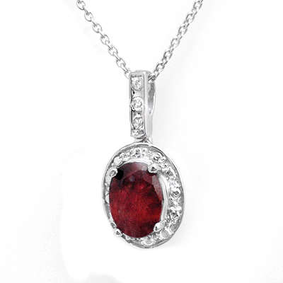 Certified 1.02ctw Ruby & Diamond Pendant White Gold
