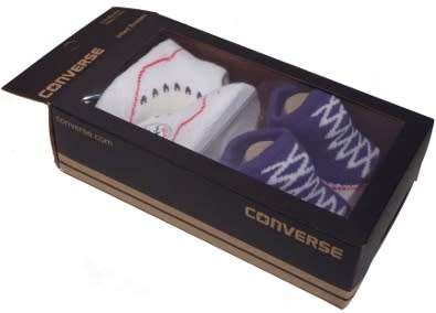 ALL STAR CONVERSE BOOTIES (SOCKS)....0-6months.....2 PAIRS BOXED SET. ONLY RED AND WHITE LEFT.