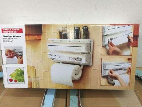 Urban Living 3 In 1 Kitchen Triple Paper Dispenser & Holder(38X18X7Cm,White)