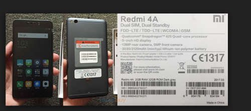 Mint condition Xiaomi Redmi 4A  Android Smartphone (Dark Grey)