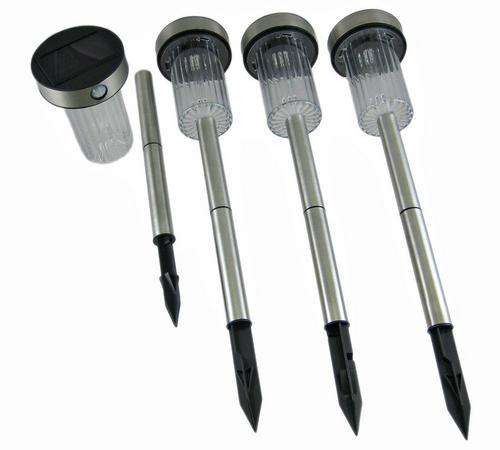 Set of 4 - Pathway Stainless Steel Solar lights