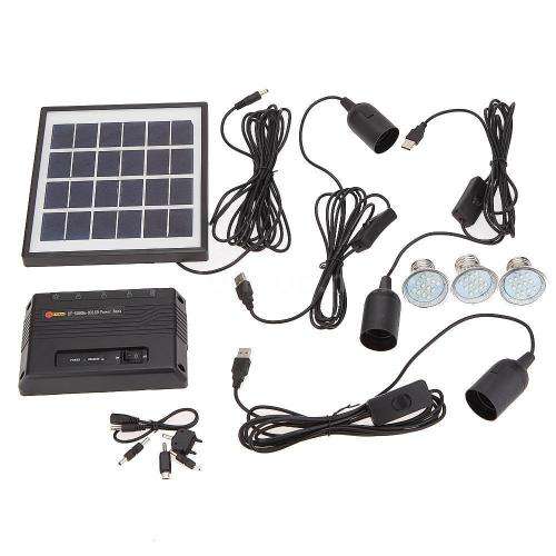 Outdoor Solar Power Panel LED Light Lamp USB Charger Home System Kit Garden Path
