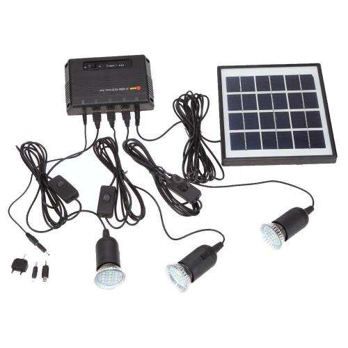 Outdoor Solar Power Panel LED Light Lamp USB Charger Home System Kit Garden Path