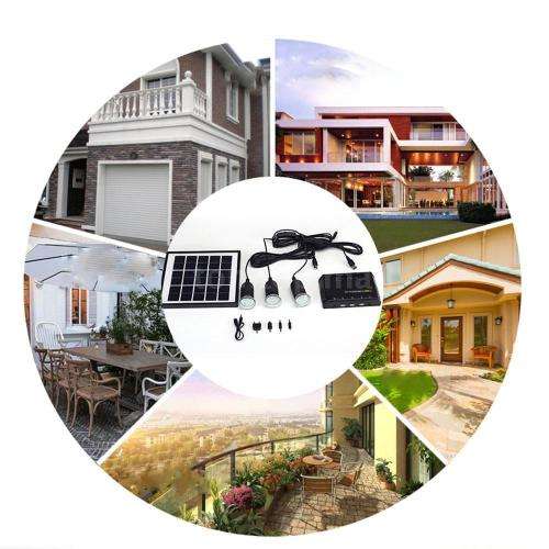 Outdoor Solar Power Panel LED Light Lamp USB Charger Home System Kit Garden Path