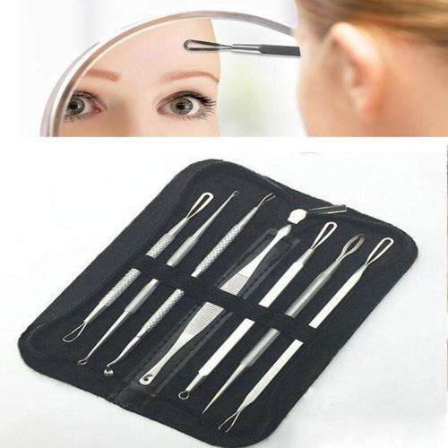 7Pcs Blackhead Whitehead Pimple Blemish Acne Comedone Extractor Remover Set Kit