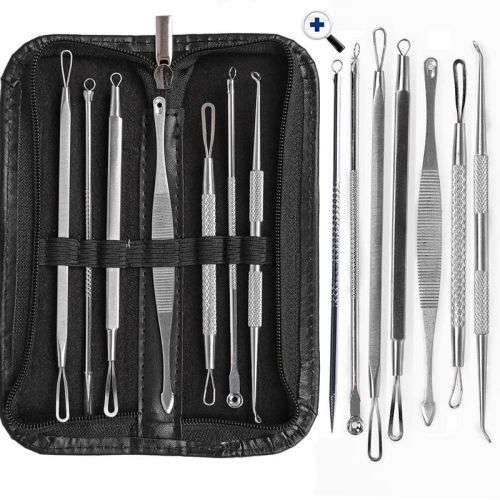 7Pcs Blackhead Whitehead Pimple Blemish Acne Comedone Extractor Remover Set Kit