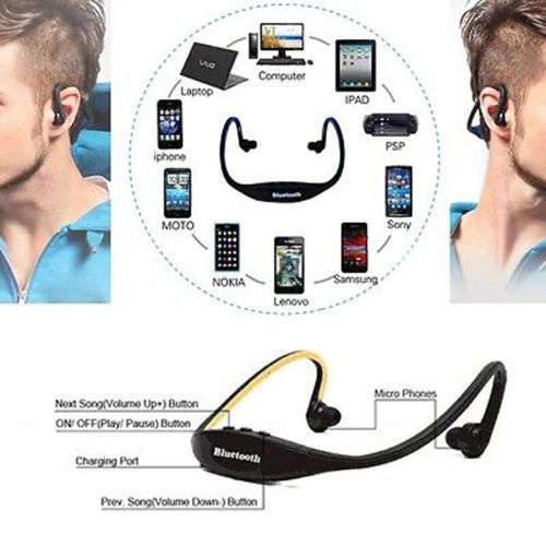 Stereo Wireless Bluetooth Headset Headphones Sport For iPhone HTC Samsung Hot