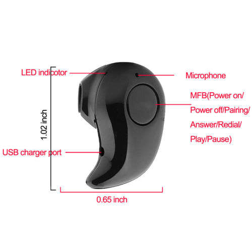 Mini Wireless In-ear Earpiece Bluetooth Earphones Invisible Headphones Stereo