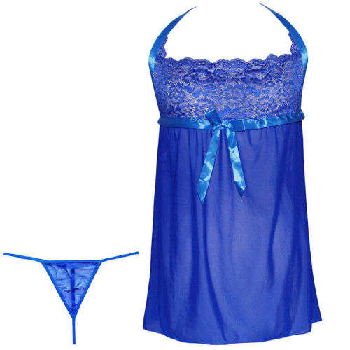 Sexy Women's Lingerie Lace Dress Underwear Babydoll Sleepwear+G-string Nightwear