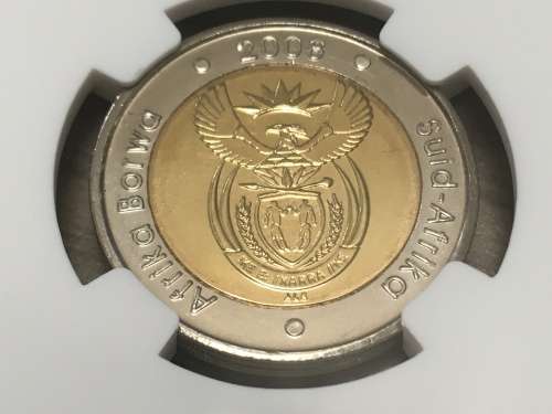 2008 South Africa R5 Mandela 90th Birthday MS66 NGC Graded Uncirculated NEW