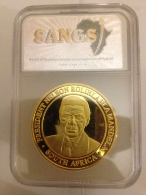 1oz 24K .999 PURE GOLD CLAD NELSON MANDELA bullion Coin SOUTH AFRICA - NEW