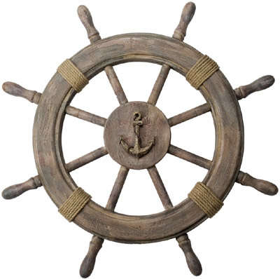 Antique Finish Wooden Ship Wheel