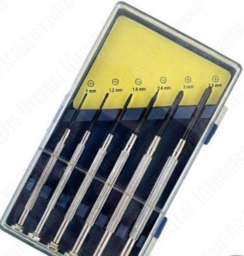 6 Metal Small Precision Screwdriver Kit Philips/Cross Flat/Slot/Slotted Head Set