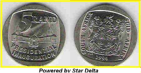 1994 Inauguration R5 coin (Year of our Freedom)