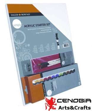 Daler Rowney Simply Acrylic Starter Set (Canvas, Paint & Brushes)