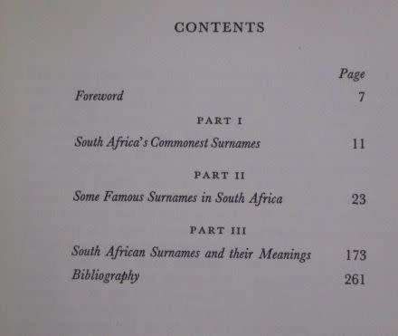 SOUTH AFRICAN SURNAMES By Eric Rosenthal
