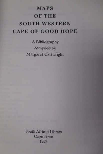 MAPS OF THE SOUTH WESTERN CAPE OF GOOD HOPE Comp. M Cartwright
