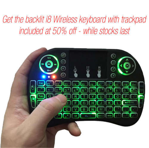2.4GHz Wireless Air Mouse Mini Keyboard Smart Remote I8 Touchpad with Three Colors Backlit  -  BLACK