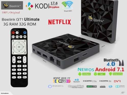 Beelink GT1 Ultimate Android 7.1 TV Box (3GB RAM +32GB ROM) + FREE Wireless Mini Backlit Keyboard