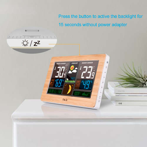 FanJu FJ3378 Weather Station Indoor Outdoor Temperature USB Charger/ Humidity / Moon phase