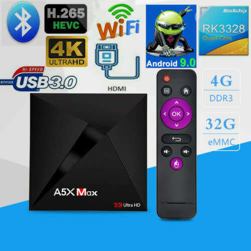 A5X Max Android 9.0 TV Box (4GB RAM/ 32GB ROM) **+ FREE Wireless Mini Keyboard !! **DSTV Now,Netflix