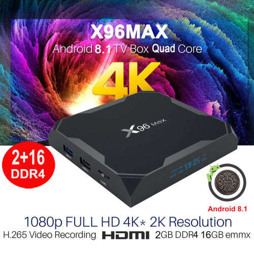 X96 Max Android 8.1 TV Box (2GB + 16GB )** + FREE Mini Wireless Keyboard * * DSTV, Netflix, Showmax