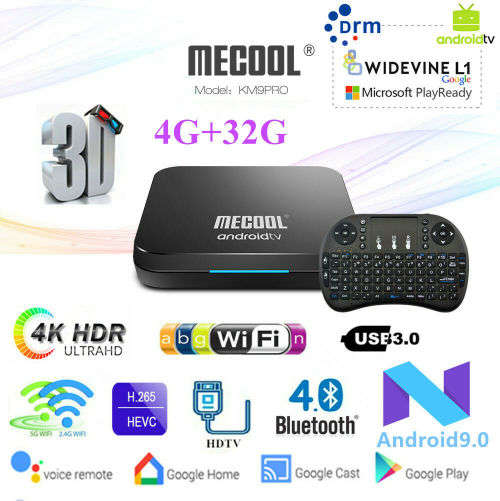 Mecool KM9 Android 9.0 TV Box (4GB RAM / 32GB ROM) **+ FREE Wireless Keyboard ** DSTV Now, Netflix