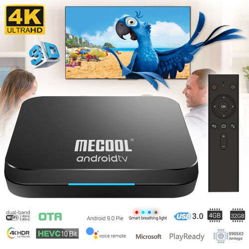Mecool KM9 Pro Android 9.0 TV Box (4GB RAM / 32GB ROM)**Google Certified**With Voice Control Remote
