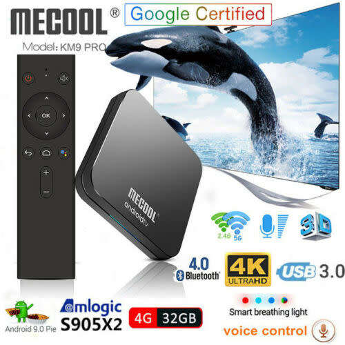 Mecool KM9 Pro Android 9.0 TV Box (4GB RAM / 32GB ROM) **Google Certified ** + Wireless Keyboard