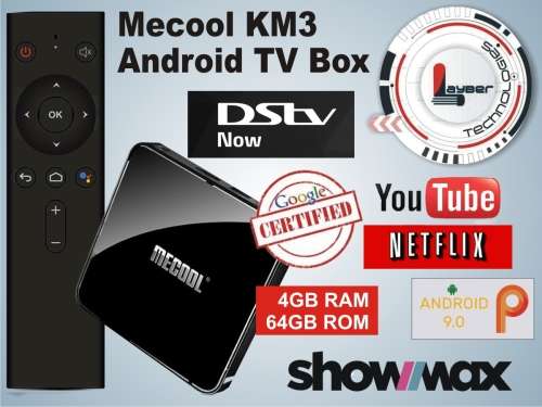 Mecool KM3 Android 9.0 TV Box (4GB RAM/64GB ROM) **Google Certified **+ Wireless Keyboard